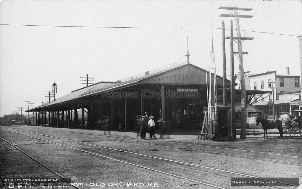 Postcard: Boston & Maine Railroad Depot, Old Orchard, Maine